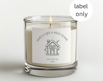 Personalised New Home candle label, personalised New Home gift, candle label for New Home owners, housewarming candle label, candle sticker