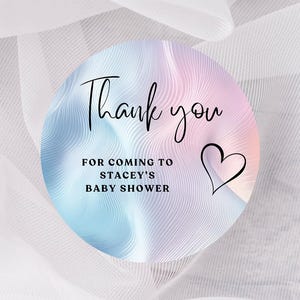 Thank you for coming to my party stickers, Goodie bag stickers, thank you stickers, five sizes, rainbow stickers, name stickers, baby shower