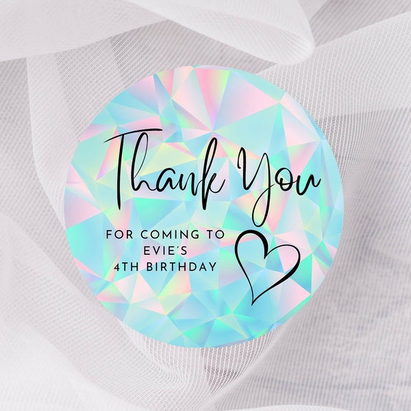 Thank you for coming to my party stickers, Goodie bag stickers, thank you stickers, three sizes, rainbow stickers, name stickers