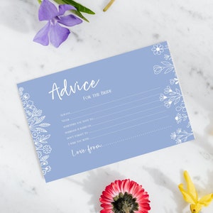 Hen Party Games, Advice To The Bride Cards, Hen Party Accessories, Keepsake Gift, Hen Party Games, Hen Party Gift, Bride To Be Blue Design
