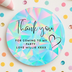 Personalised children’s party bag stickers, party, thank you stickers, birthday, sweet cones celebration any words
