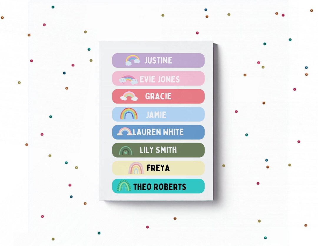 Label Sticker For Names Name Label Stickers, Personalised Stickers , Sticker Colours, for Lunch ...