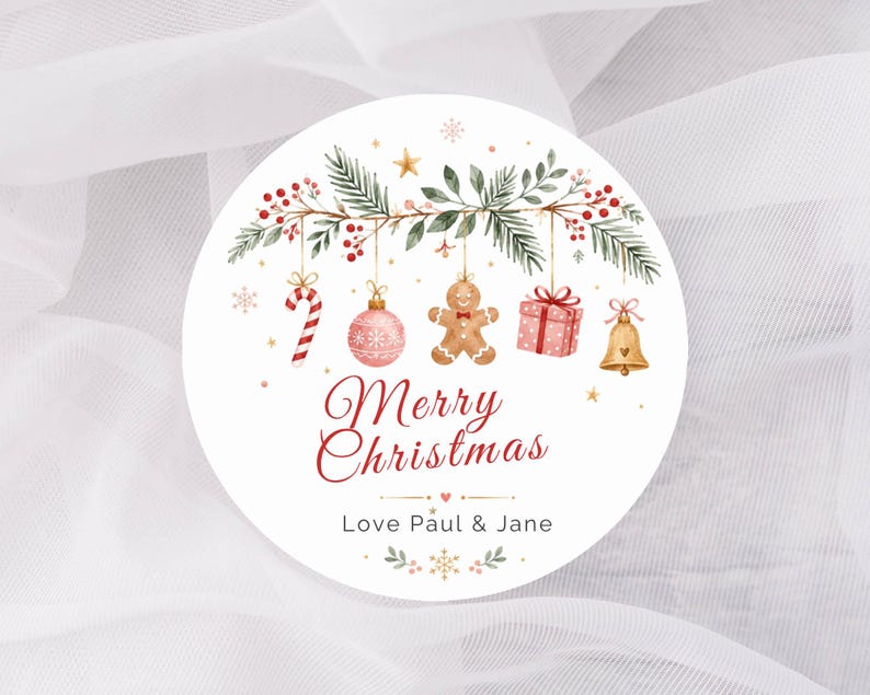 Personalised Christmas Stickers, Merry Christmas Gift Labels, Custom ...