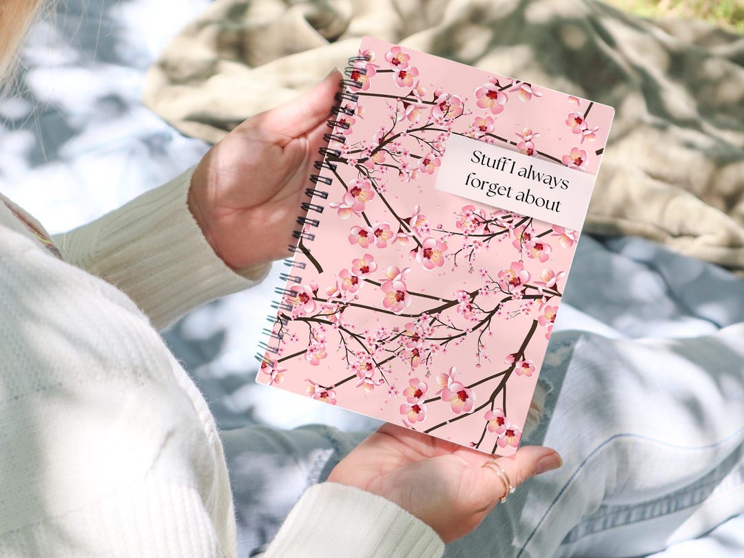 Personalised Notebook, Cherry Blossom Notebook, Notepad Wire Bound Soft ...