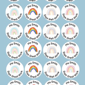 Well done stickers, personalised teacher stickers, merit stickers, teacher name, personalised stickers, merit sticker, sticker sheet