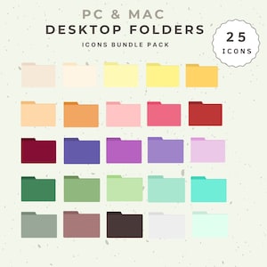 Desktop Folder Icons | PC, MAC | Colourful icons | Macbook folder Icons | Windows folder Icons | Instant Download | Laptop | Icons Pack