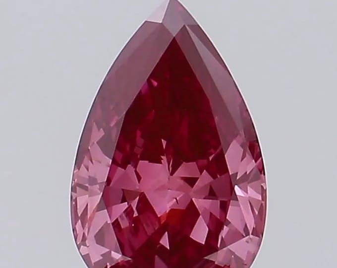 Rare 1.00CT Pear Fancy Vivid Purple Pink VS1 Lab Grown Loose Diamond