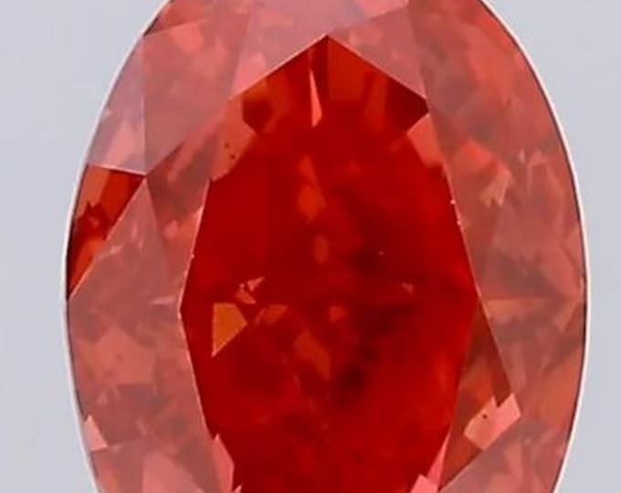 2.51CT Oval Fancy Vivid Red VS1 Lab Grown Diamond