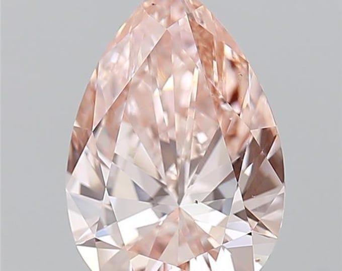 Certified 3CT Pear Fancy Brownish Pink VS1 Lab Grown Loose Diamond/ Engagement Ring