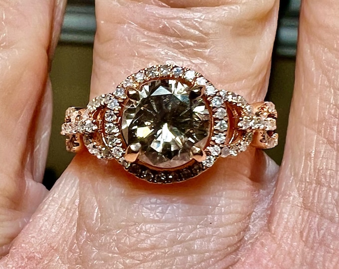 GIA 1.18CT Fancy Chocolate Brown Diamond 14K Rose Gold Ring - Size 6.5