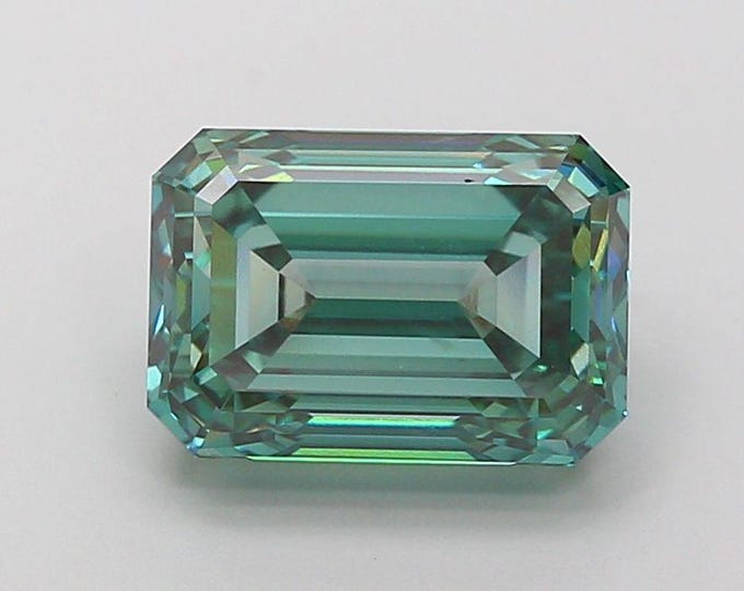 Certified Emerald 5ct Fancy Vivid Green VVS2 Lab Grown Diamond / Custom Engagement Ring