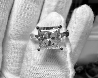 Certified 3.05CT Princess Cut H VS2 Lab Grown Diamond Solitaire Engagement Ring