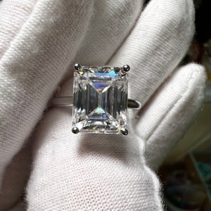 Anillo de compromiso / diamante cultivado en laboratorio suelto certificado 5CT con talla esmeralda J VS2 VG EX