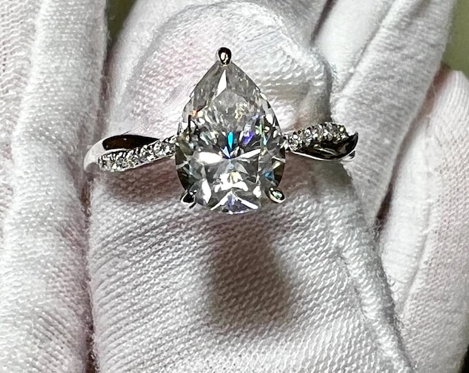1.05CT Pear H VS2 2EX Lab Grown Loose Diamond /Engagement Ring Custom