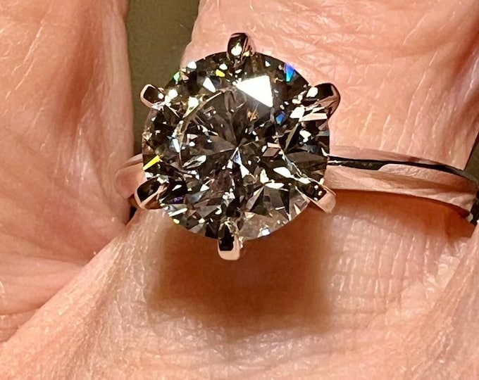 Certified Round Brilliant Cut 2CT L VS2 3EX Earth Mined Natural Diamond/ Engagement Ring