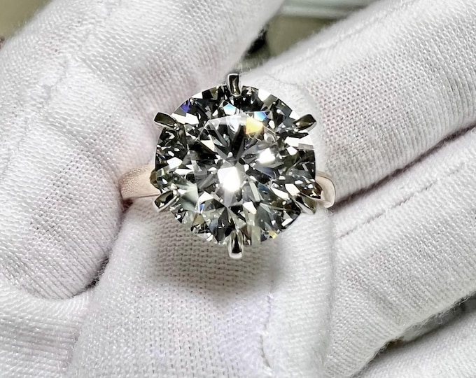 Round Brilliant 2 Carat Solitaire Engagement Ring, 6 Prong, 3mm Band, Lab Grown Diamond