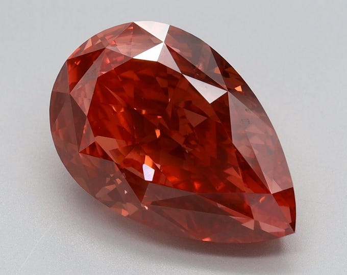 4CT Pear Fancy Vivid Pink Lab Grown Diamond: VS1 Certified Loose Stone