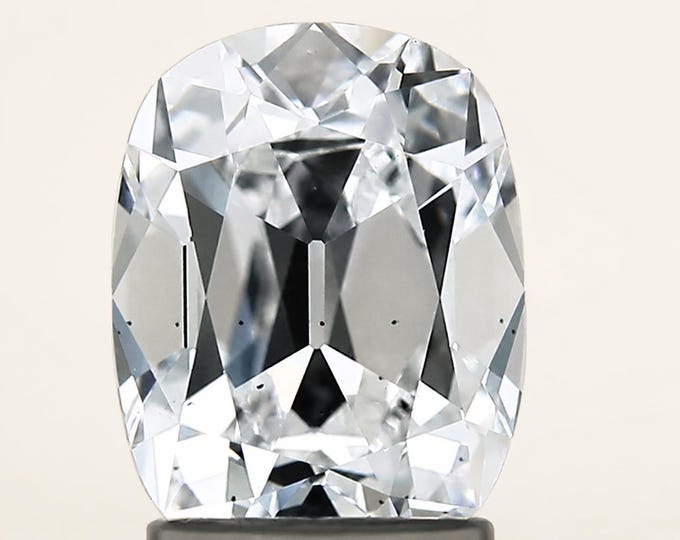 Certified 2CT Old Mine Cut Lab Grown Diamond | Vintage Style Antique Cushion Ring