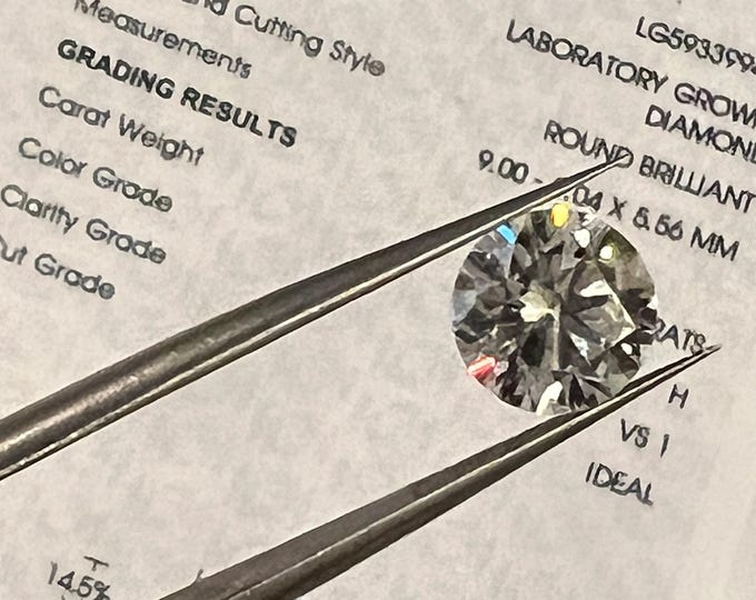 14K Gold 2.82CT Lab Grown Diamond Engagement Ring: Round Brilliant Cut