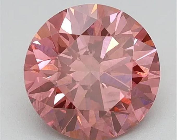 1.04ct Round Fancy Vivid Purplish Pink Lab Grown Diamond SI1