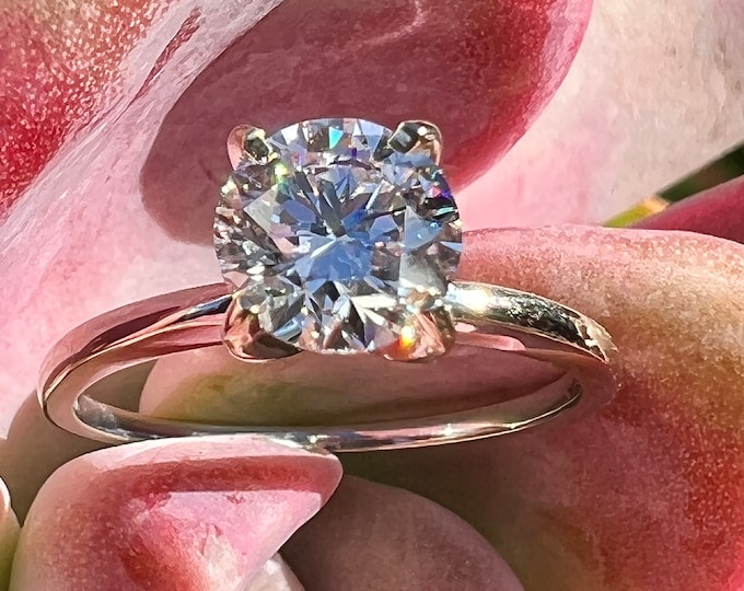 14K White Gold 1.10CT Lab Grown Diamond Engagement Ring (Size 6)