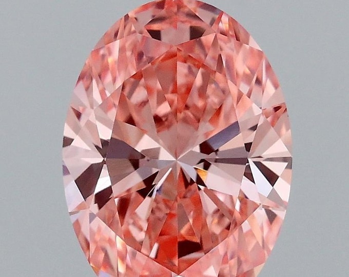 1.5CT Vivid Pinkish Orange Lab Grown Diamond VS1