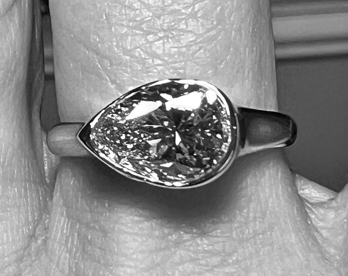 14K White Gold Certified 2CT G VS2 EX EX Lab Grown Diamond Engagement Ring