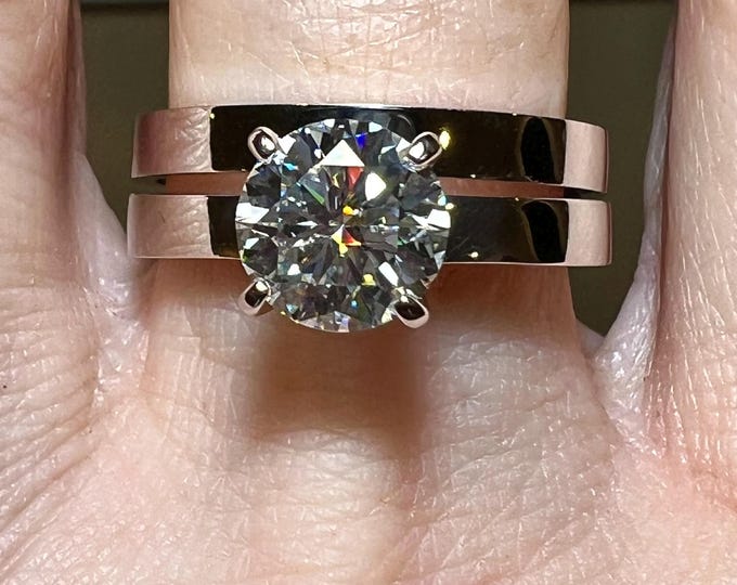 14K White Gold 2CT Lab Grown Diamond Bridal Set