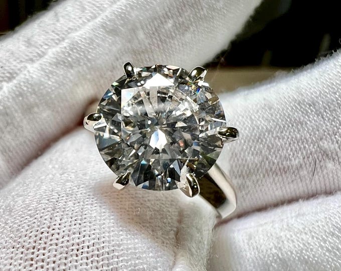 Certified 7CT F VVS2 ID 2EX Lab Grown Diamond 10K 14K Gold Engagement Ring