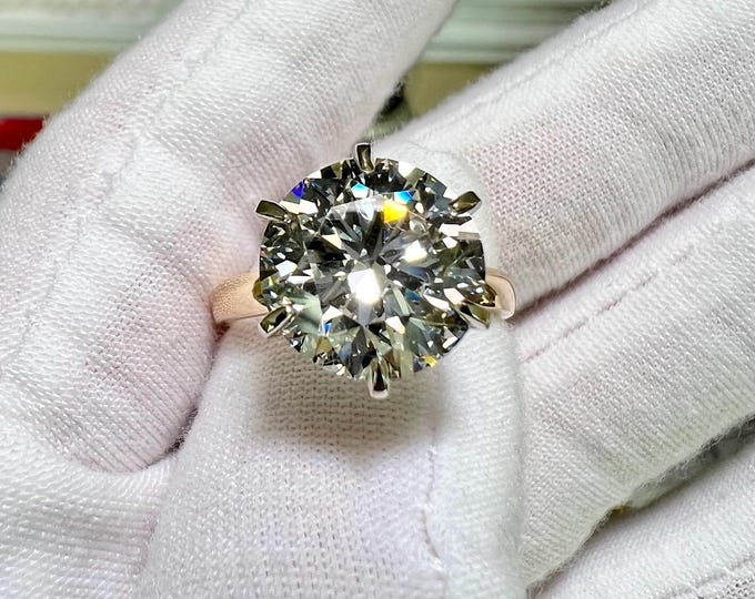 2CT Round Lab Grown Diamond Engagement Ring, 14K Gold Solitaire, 6 Prong, 3mm Band