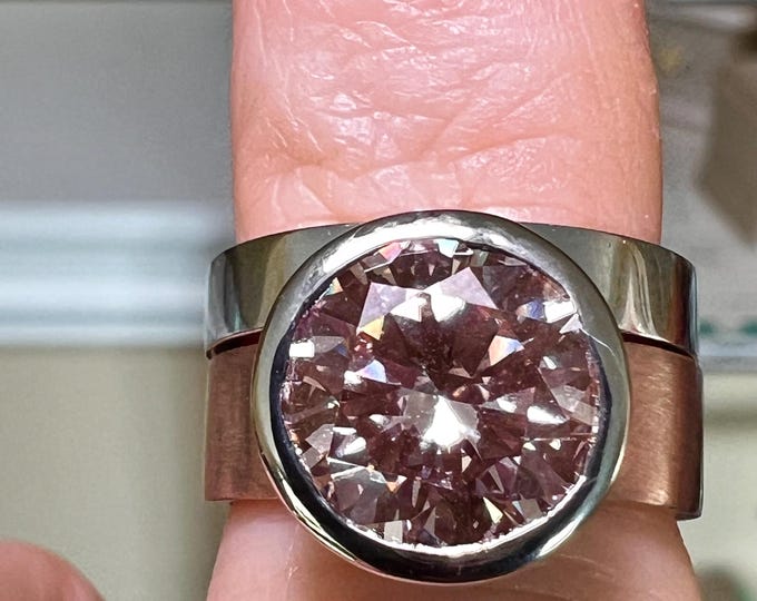 10K Pink & White Gold Lab Grown Pink Diamond Bridal Set