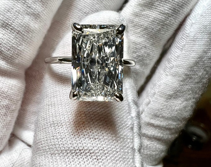 5CT Radiant Lab Grown Diamond Engagement Ring: April Birthstone