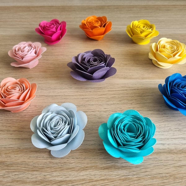 fleurs 3D à assembler, roses 3D, fleurs mariage évènements scrapbooking diy accessoires