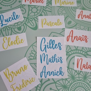 personalisierter Vorname-Vinyl-Aufkleber | Aufkleber | Personalisierung zum Hochzeitstag | Aufkleber