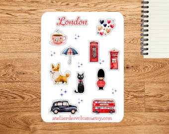 Stickers | London Lovers Tea Time | Bullet Journal Sticker Set, Planner Stickers, Scrapbooking, Travel Journal