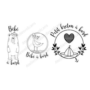 personalized baby on board stickers - little Breton on board