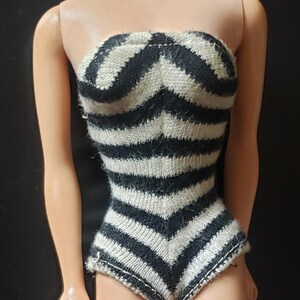 Vintage 1950s 1960s Original Black and White Zebra Swimsuit Bathing Suit for Barbie Etsy