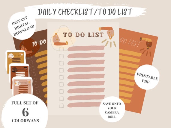 Cute Printable Checklist Template Digital Printable to Do - Etsy