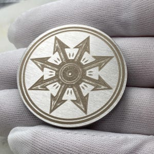 Chaos Star Stainless Steel Coin - Chaos Star Keychain
