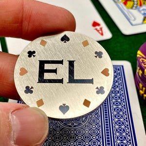 Stainless Steel Poker Card Protector – Poker Gifts, Poker Player Card Guard, Poker Night Token, Personalized Poker Accessory