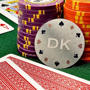 Stainless Steel Poker Card Protector – Poker Gifts, Poker Player Lucky Protector, Poker Night Token, Personalized Poker Accessory