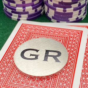 Protecteur de carte de poker en acier inoxydable - Pièces personnalisées 40 mm, cadeau pour joueur de poker, accessoire de jeu de cartes
