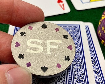 Titanium Poker Card Protector – Poker Gifts, Poker Player Lucky Protector, Poker Night Token, Personalized Poker Accessory