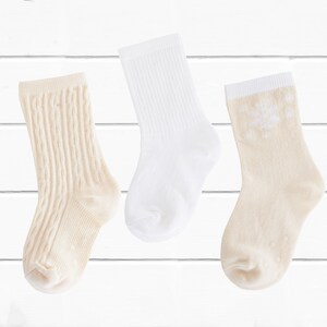 Baby Organic Cotton Crew Non Skid Grip Socks - 3 Design Pack