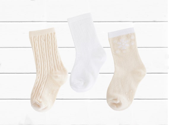 Baby 12-24 Months Organic Cotton Crew Non Skid Grip Socks 3 Design Pack 