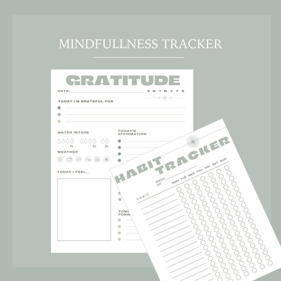 Gratitude Check-list, Daily Gratitude, Wellness Tracker, Mindfulness ...
