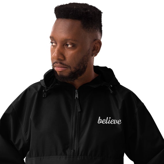 Champion x Believe chamarra unisex plegable ligera resistente a la lluvia bordada Etsy Mexico