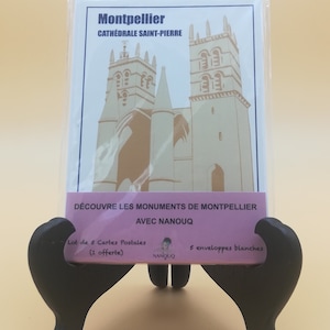 Les Monuments de Montpellier - 5 cartes postales (1 offerte ) + 5 enveloppes