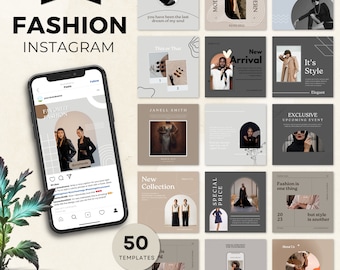 Instagram Templates for Fashion Bloggers | Editable Canva Templates for Social Media | Fashion Designs | Modern Fashion Instagram Posts