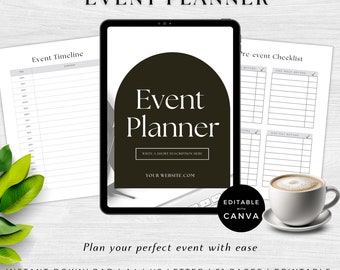 Event Planning | Wedding Planner Contract | Canva Template | Digital Event Planner | Party Checklist | Event Organizer | Printable Planner